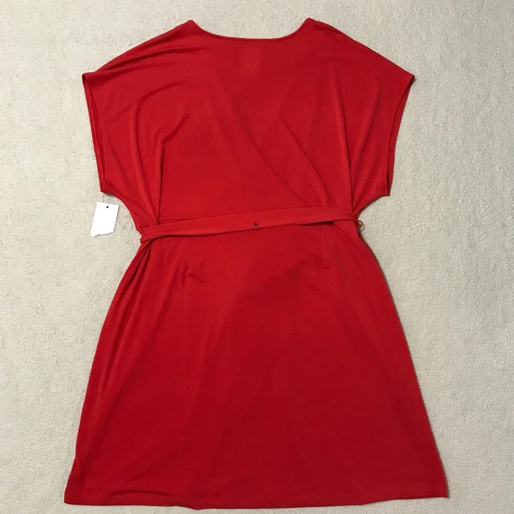 Nine West Faux Wrap Mini Dress Red Size 3X